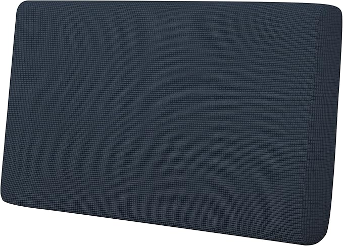 Easy-Going Stretch Loveseat Cushion Cover Sofa Cushion Furniture Protector Sofa Seat Sofa Slipcover Sofa Cover Soft Flexibility with Elastic Bottom(Loveseat Cushion, Dark Blue)