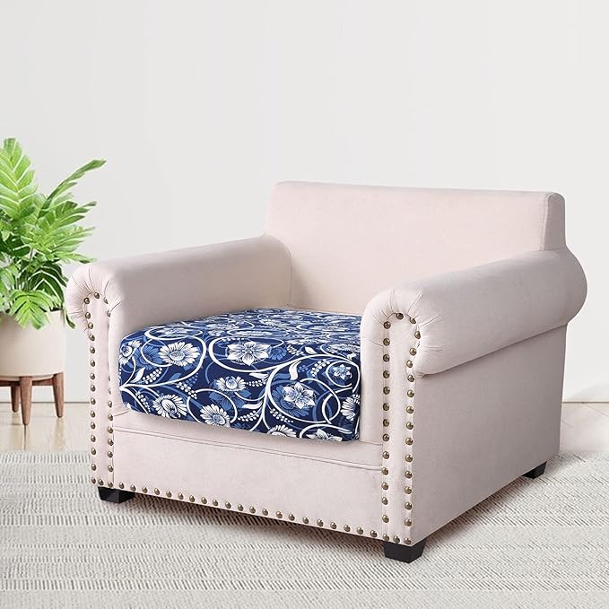 hyha Printed Couch Cushion Covers, Floral Sofa Covers Washable for Cushion Couch, Stretch Pattern Outdoor Cushion Covers for Patio Furniture with Elastic Bottom(Small, Baroque)