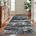 KOZYFLModern Abstract 4x6 Ft Washable Large Rugs for Entryway Non-Slip Soft Living Room Rug, Print Black Grey Throw Rugs Indoor Mat for High-Traffic Door Entrance, Laundry, Nursery, Bedroom