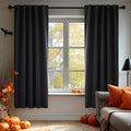 Deconovo Blackout Curtains, Thermal Insulated, W38 x L63 2 Panels, Back Tab, Machine Washable, Room-Darkening Drapes for Bedroom/Living Room Black