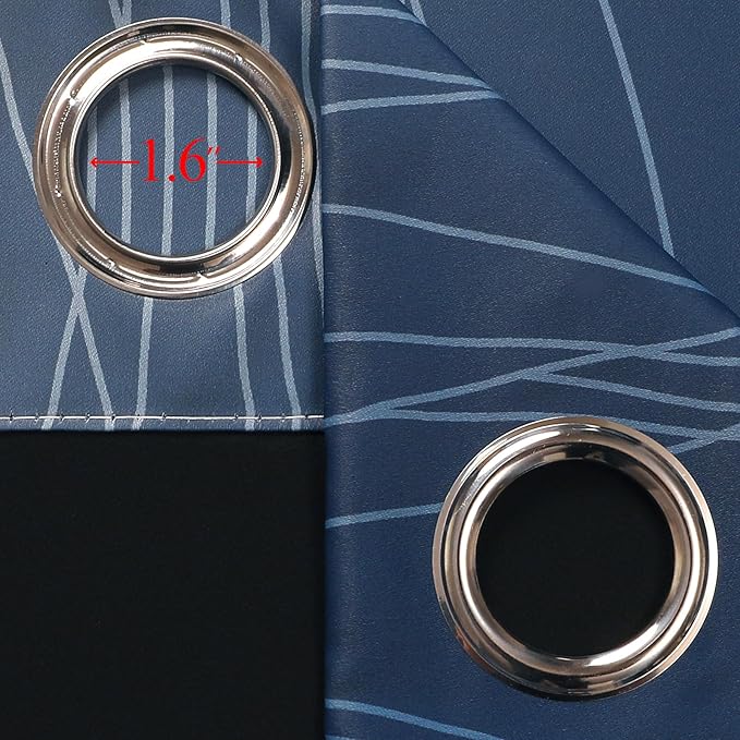 Estelar Textiler Navy Blue and Yellow Gradient Blackout Curtains for Bedroom, Thermal Insulated Ombre Blackout Drapes, Full Light Blocking Energy Saving Curtains for Living Room,52Wx96L,2 Panels