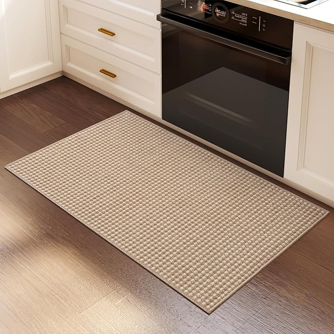 YDKGL 2x3 ft Indoor Door Mat Entryway Rug Non Slip Woven Washable Area Rugs Kitchen Mats for Floor, Front Entry Rug Entrance Doormat for Hall Porch Bathroom Kitchen Bedroom, Easy Clean, Brown 24"x36"