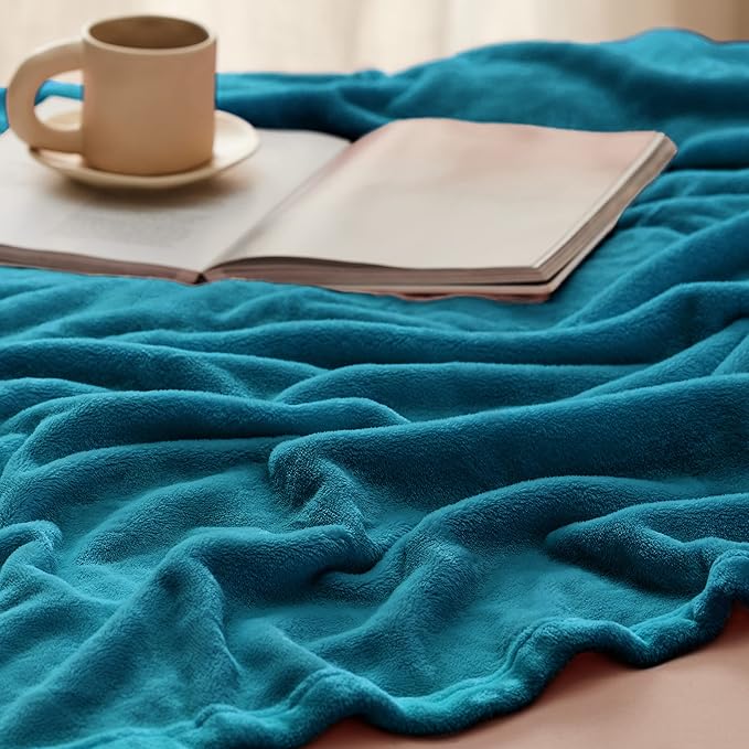 Bedsure GentleSoft Fleece Throw Blanket Teal - 300GSM Blankets for Couch, Sofa, Bed, Soft Lightweight Plush Cozy Throws for Toddlers, 50x60 inches