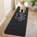 Smiry Dog Door Mat for Muddy Paws, Absorbent Dirt Trapper Non Slip Quick Dry Washable Chenille Mat for Mud Dogs, Entry Rug for Indoor and Outdoor (70x24 Inches, Black and White)