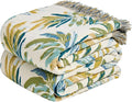 MSGKV Boho Throw Blanket for Bed Cotton 60"x80" Leaves Blanket Twin Size Couch All Seasons Muslin Spring Breathable Lightweight Farmhouse Blankets