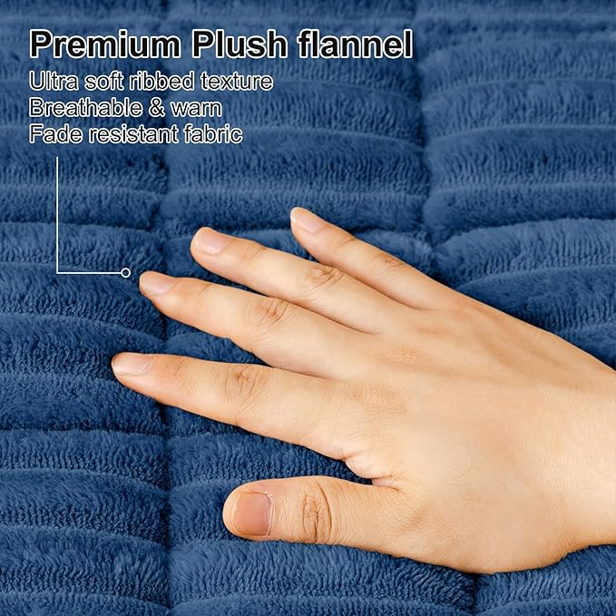 Smiry Couch Cover for Dogs Washable, Non Slip Fuzzy Pet Couch Covers for 3 Cushion Sofa Pet Friendly, Thick Soft Sofa Slipcovers Cushion Protector (Navy Blue, 27.6" x 88")
