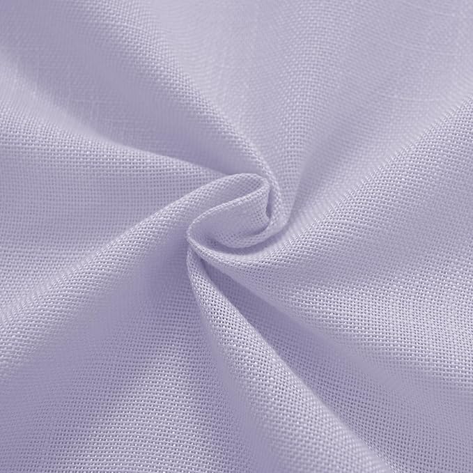 Lavender Purple Linen Curtains 84 Inch Length 2 Panels Set for Living Room Back Tab Semi Sheer Light Filtering Window Curtain for Kids Bedroom Light Purple Cute Decor Privacy Modern Elegant