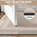 Bath Rug Runner 24x48 Non-Slip Rubber Backing Beige