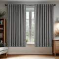 Deconovo Blackout Curtains, Thermal Insulated, W70 x L63 2 Panels, Back Tab, Machine Washable, Room-Darkening Drapes for Bedroom/Living Room Light Grey