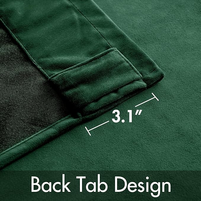 MIULEE Velvet Curtains 84 inches - Luxury Blackout Curtains for Bedroom Living Room Thermal Insulated Super Soft Window Drapes Back Tab, Christmas Hunter Green Forest Green W52 x L84 inches, 2 Panels