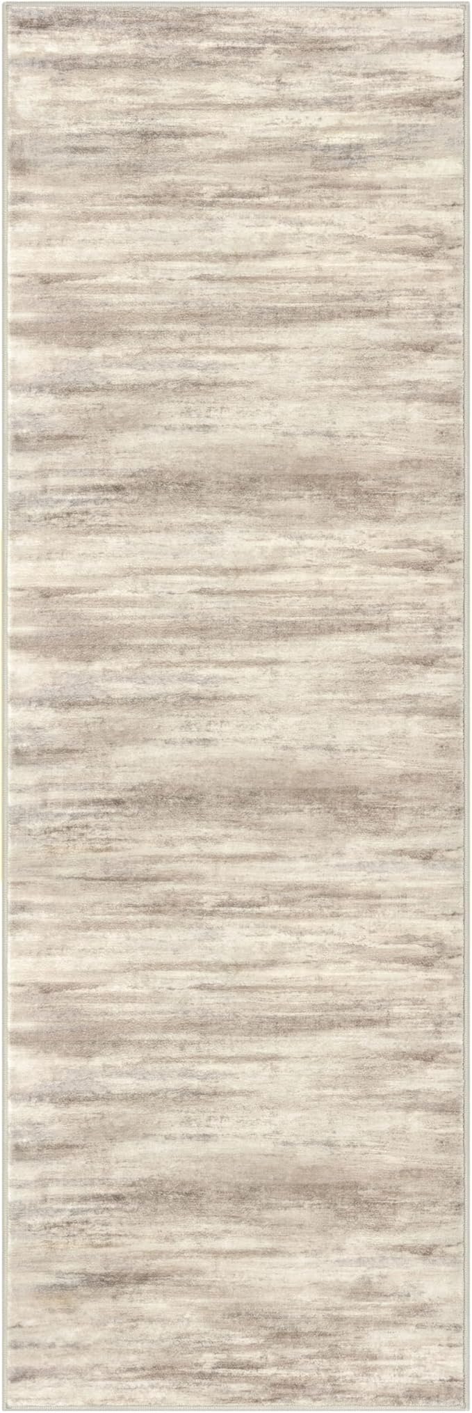KOZYFLY Modern Abstract Runners for Hallways 2x6 Washable Rug Runner Non-Slip Soft Striped Kitchen Runner Rug, Beige Brown Print Carpet Runner for Entryway Bathroom Laundry Room Foyer