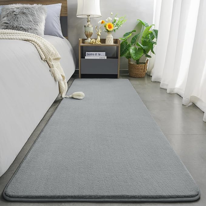 Amearea Modern Soft Hallway Runner Rug, 3x8 Feet Area Rug Runners for Hallways, Washable Runner Rugs, Non Slip Memory Foam Rug Grey Runner Rugs Carpet for Entrance Kitchen Kids Room Decor