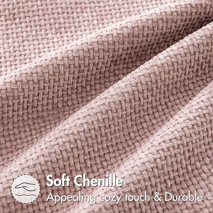 MIULEE Pack of 2 Valentines Day Couch Throw Pillow Covers 18x18 Inch Pink Modern Boho Decorative Pillow Covers Soft Cute Chenille Farmhouse Cushion Covers for Home Decor Bed Sofa Living Room
