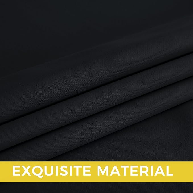 NICETOWN Room Darkening Draperies Curtains Panels, 2 Panels Black W52 x L102