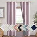 NICETOWN Pink Vintage Linen 100% Blackout Curtains for Living Room, Thermal Insulated Curtains 84" Long, Noise Reducing Window Treatment Drapes for Hall Room, 42" Wide Per Panel, Set of 2