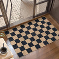 Lahome Colette Checkered Easy Jute 2x3 Rug, Small Entryway Rug Non Slip Kitchen Front Door Mat, Farmhouse Neutral Area Rug Non Shedding Low Pile Floor Carpet for Foyer Porch Doorway