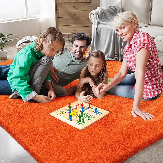 Boshengya 9X12 Large Area Rugs for Living Room Bedroom,Big Shag Rug for Bedroom Dorm,Soft Fluffy Indoor Carpet Nursery Rugs for Kids Girls Room Home Decor