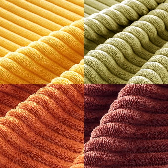 MIULEE Decorative Throw Pillow Covers 18x18 Inch Set of 4, Vibrant Cushion Covers Vintage Retro Home Fall Decor Mix and Match Color Clash Design for Sofa Couch Bed Living Room Yellow Orange Rust