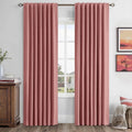 MIULEE 100% Blackout Linen Curtains for Bedroom, Dusty Rose Solid Luxury Decor Thermal Insulation Room Darkening Drapes for Living Room Nursery Back Tab Rod Pocket 42 x 84 Inches, 2 Panels