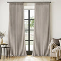 MIULEE Pinch Pleated Thick Linen Curtains 108 Inches Length 2 Panels for Living Room Bedroom, Extra Long Pinch Pleat Drapes Back Tab Light Filtering Taupe Foor to Ceiling Curtains with Hooks&Rings