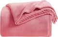 KMUSET Fleece Blanket Salmon Pink Lightweight Super Soft Cozy Fuzzy Bed Blankets Microfiber Factory Shop