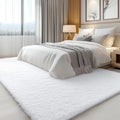 OLANLY 7x8 Machine Washable Large Area Rugs for Living Room, Bedroom, Soft Fluffy Shaggy Bedside Rug, Indoor Floor Carpet for Kids Girls and Boys, Dorms, Nursery, Home Decor Aesthetic, White