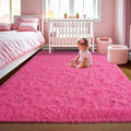 LOCHAS Ultra Soft Indoor Modern Area Rugs Fluffy Living Room Carpets for Children Bedroom Home Decor Nursery Rug 3x5 Feet, Hot Pink