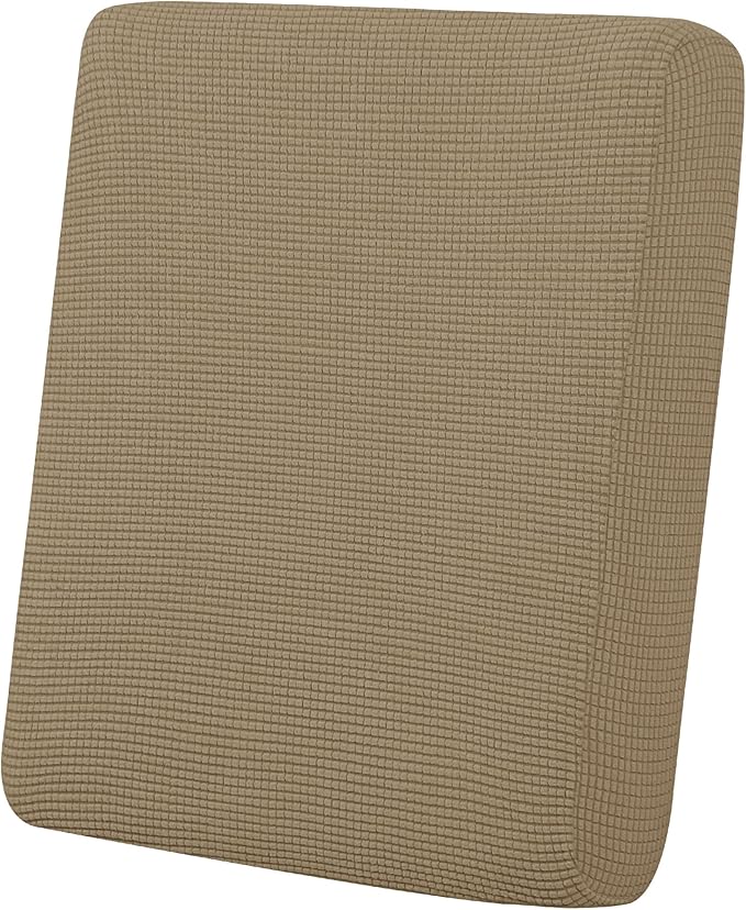 Easy-Going Stretch Chair Cushion Cover Sofa Cushion Furniture Protector Sofa Seat Sofa Slipcover Sofa Cover Soft Flexibility with Elastic Bottom(Chair Cushion, Natural)
