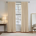 PONY DANCE Blackout Curtains Thermal Insulated Window Treatment Panels Room Darkening Shade Drapes for Living Room Back Tab/Rod Pocket Bedroom Draperies, 42 x 84 Inch, Biscotti Beige, 2 Panels