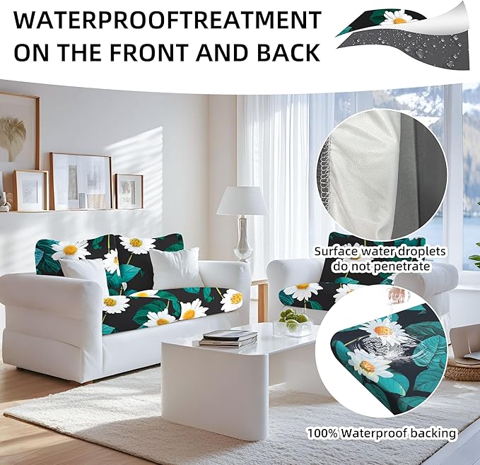 Outdoor Cushion Covers Set,8PCS Patio Furniture Couch Seat Slipcovers, Replacement for Sofa Sectional Chair(Cover，Only)