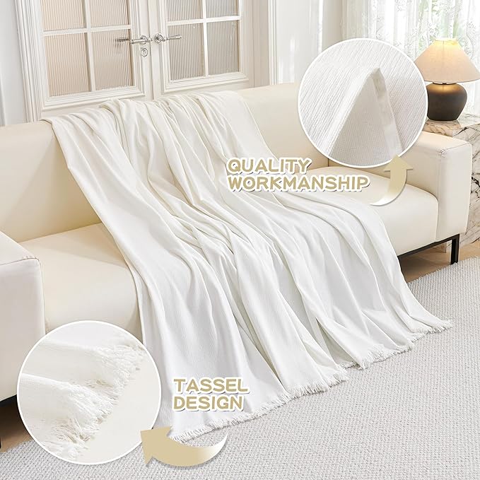 MYSKY HOME Oversized Couch Cover Sofa Covers Couch Covers for 3 Cushion Couch Sofa Pet Friendly L Shaped Couch Cover Sectional Couch Covers Non Slip Furniture Protector for Kids, Dogs, 91"x150", White