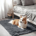 OLANLY 3x3 Machine Washable Small Bedside Rug, Soft Fluffy Shaggy Entryway Throw Rugs for Bedroom, Living Room, Indoor Floor Carpet for Kids Girls and Boys, Nursery Rooms, Home Decor Aesthetic, Grey