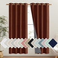 NICETOWN 100% Absolutely Blackout Linen Curtains with Thermal Insulated Liner, 52" Wide, 2 Panels, 72" Long Drapes, Grommet Retro Burnt Orange Linen Curtains Vertical Drapes Privacy for Bedroom
