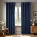 Deconovo Blackout Curtains, Thermal Insulated, W42 x L95 2 Panels, Back Tab, Machine Washable, Room-Darkening Drapes for Bedroom/Living Room Navy Blue