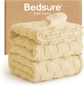 Bedsure GentleSoft Blankets Queen Size for Bed - Super Soft Cozy Blanket for Kids Girls, Large Fuzzy Fleece Throw for Bedroom Decor, Light Yellow, 90x90 Inches