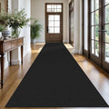 KOZYFLY Extra Long Runners for Hallways 3x18 ft Washable Kitchen Runner Non Slip Rubber Backed Hallway Rug Cotton Entryway Runner Rug Floor Carpet for Indoor Hall, Kitchen, Stair, Black/Dark Grey