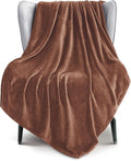 Exclusivo Mezcla Fleece Brown Throw Blanket for Couch, Sofa, Super Soft and Warm Blankets, All Season, Cozy, Plush, Lightweight, 50x60 Inches