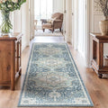 AMADA HOMEFURNISHING 2'6"x8' Washable Area Rug, Low-Profile Entryway Rug with Non-Slip Backing & Durable Edge Binding, Vintage Rug Pattern, Small Rugs for Entryway, Kitchen & Living Room