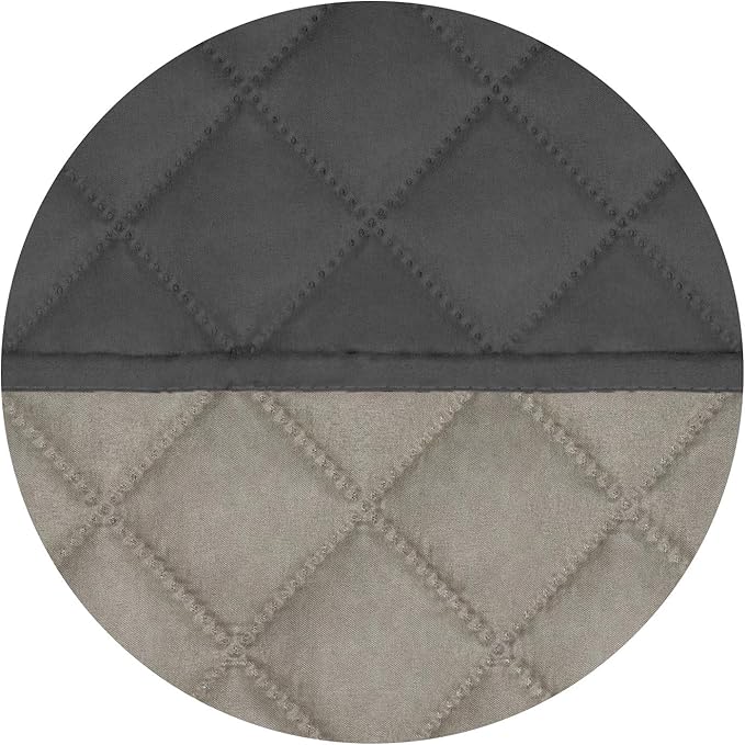 PureFit Reversible Quilted Sofa Cover, Water Resistant Slipcover Furniture Protector, Washable Couch Cover with Non Slip and Elastic Straps for Kids, Dogs, Pets (Sofa, Dark Gray/Beige)