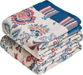 MSGKV Boho Throw Blanket 50"x60" 100% Cotton Floral Blanket for Couch Sofa Spring Breathable Lightweight Blankets All Seasons Home Decor Muslin