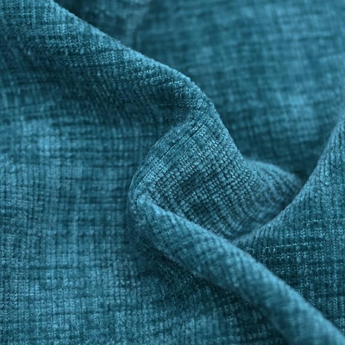 CaliTime Throw Pillow Covers Decorative 16 X 26 Inches Pack of 2 Cozy Chenille Cushion Cases for Couch Sofa Bed Living Room Home Ocean Blue