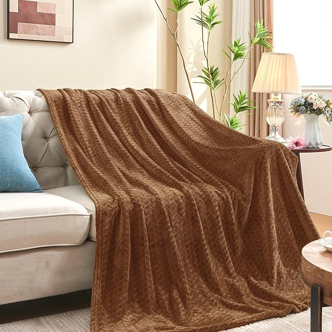 inhand Fleece Twin Blanket for Bed Chocolate Brown Throw Blanket for Couch Super Soft Cozy Warm Blankets and Throws Lightweight Fuzzy Large Blanket for Sofa Bed Office,60x90 inches