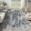 5x7 Area Rugs for Living Room, Washable Modern Abstract Large Area Rug Neutral Soft Non Slip Kids Rug Stain Resistant Indoor Carpet for Bedroom Nursery Dining Room Playroom(BlackGreyGold,5'x7')