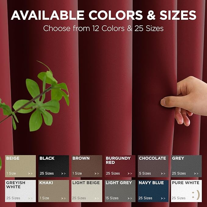 Joydeco Blackout Door Curtain for Doorway Privacy 96 Inches Long, Grommet Closet Curtain for Open Closet, Room Divider for Bedroom Living Room (Burgundy Red, 52Wx96L, 1 Panel)