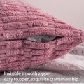 Pack of 2 Corduroy Decorative Throw Pillow Covers – Pink, 24x24in