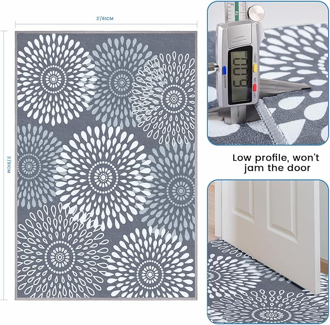 StepRite Runner Rug 2 x 3 ft, Washable Rugs, Hallway Runner Rugs, Kitchen Runner Rug Non Slip, Soft Runner with Rubber Backing for Kitchen, Hallway, Laundry, Bedroom, Living Room