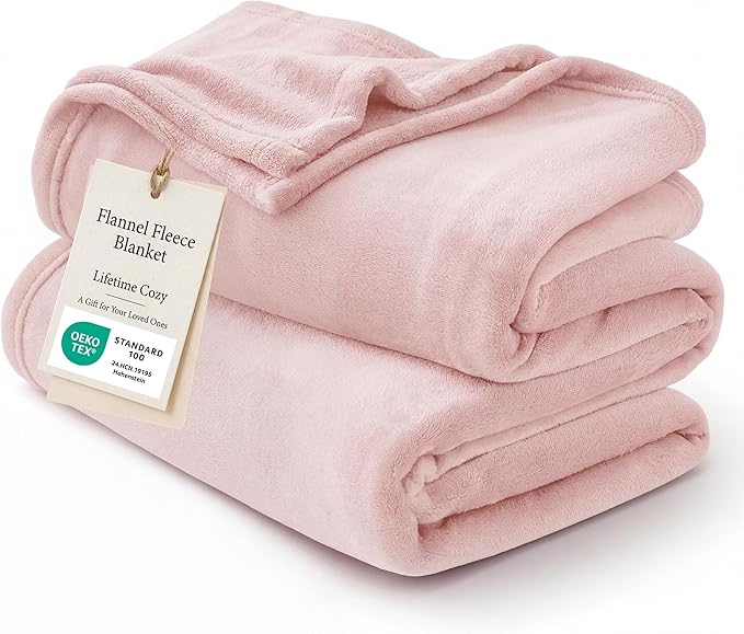 Bedsure GentleSoft Pink Throw Blanket for Couch - 300GSM Soft Cozy Fleece Blankets for Home Decor Gifts, 50x60 Inches