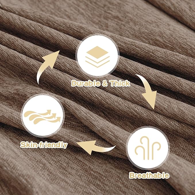 MYSKY HOME Couch Cover for Dogs, Washable Couch Covers, Non Slip Couch Sofa Cover, Couch Cover 2 Cushion Sofa Dogs Furniture Protector with Tassels Chenille Sofa Covers for Pets, 71"x118", Sand