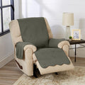 Great Bay Home Reversible Recliner Chair Cover - Washable Slipcover Furniture Protector with Elastic Straps - Perfect for Kids & Pets - Quilted & Stitched Detail (Sage Green/Light Gray)