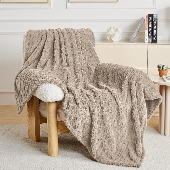50x70 Inch Brown Throw Blanket - Soft & Fluffy Fleece, Cute & Aesthetic, Perfect for Sofa, Couch, Chair, Bed, Living Room & Bedroom, All-Season Use, Plush & Cozy Decorative Blanket